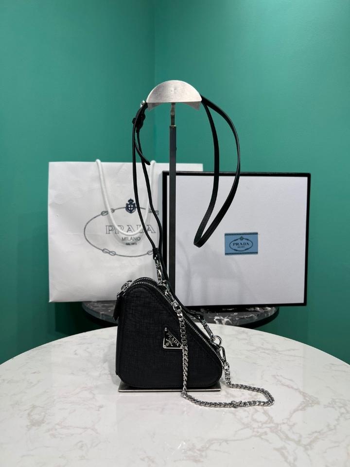 Prada Saffiano leather mini pouch black 1NR015 15x10x5cm-duoc-ban-tai-Hvip Bags and Accessories