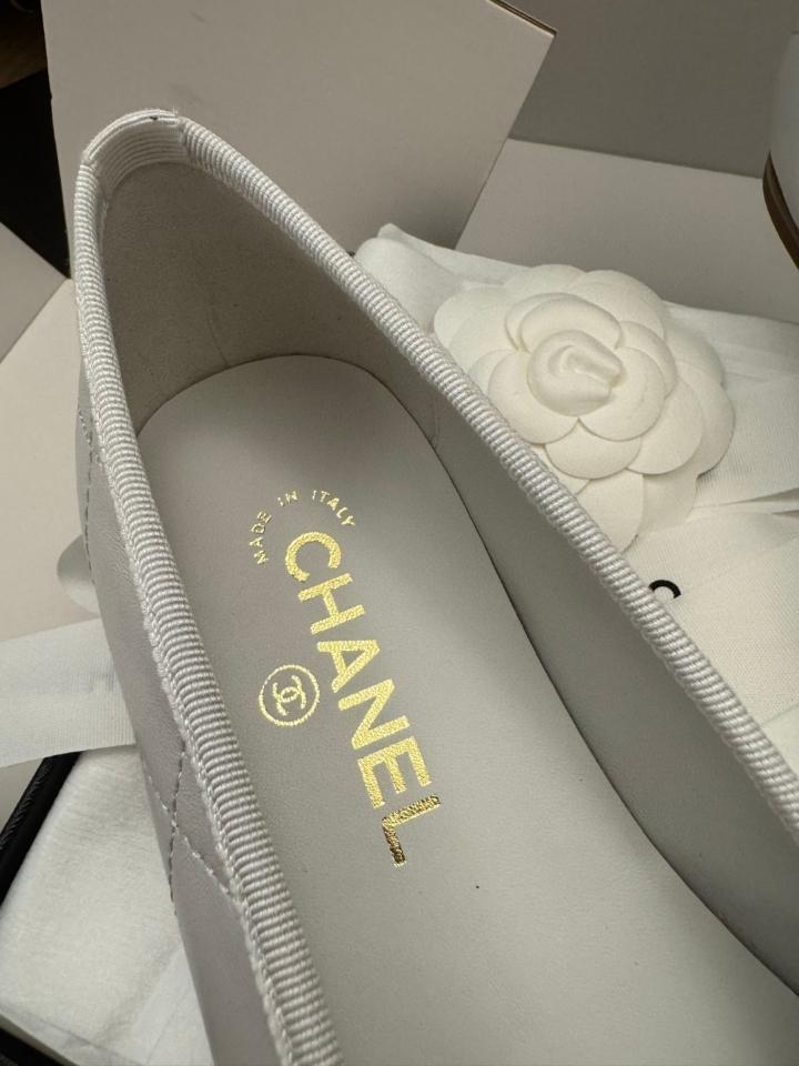 Chanel Ballet flats Lambskin white and black G47163 -duoc-ban-tai-Hvip Shoes and Clothes