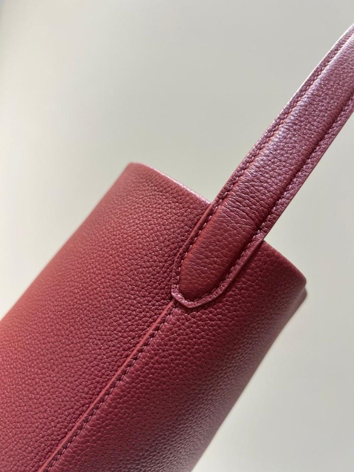 The Row Small N/S Park Tote Bag in Leather Burnt  wood 24X22X11cm -duoc-ban-tai-Hvip Bags and Accessories
