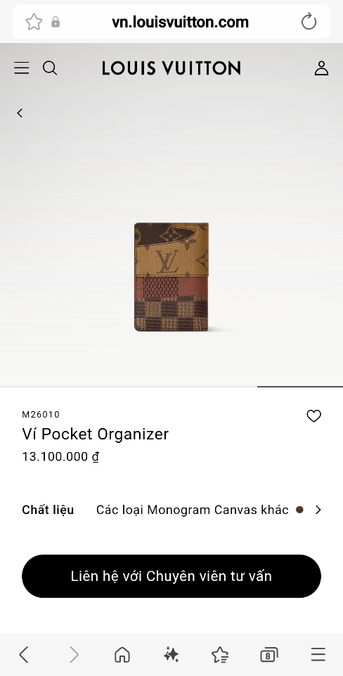 Louis Vuitton M26010
Ví Pocket Organizer-duoc-ban-tai-Hvip Bags and Accessories