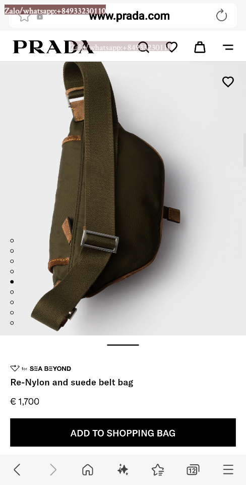 Prada Re-Nylon and suede belt bag Musk Green/Cocoa  2VH176 18x15x5cm-duoc-ban-tai-Hvip Bags and Accessories