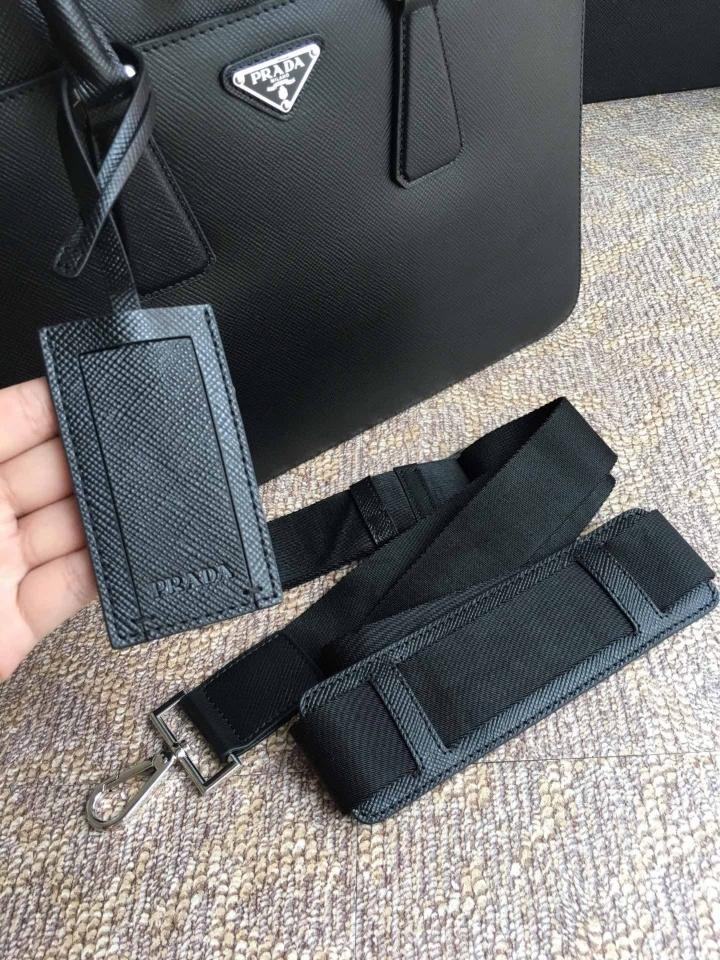 Prada Saffiano Leather briefs bag black 2VE366B 36,5 x28cm -duoc-ban-tai-Hvip Bags and Accessories