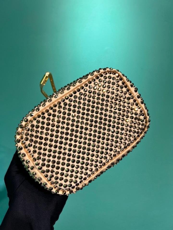 Prada  Mini crystal-studded satin bag Sand Beige 1BE067 16x2110cm-duoc-ban-tai-Hvip Bags and Accessories