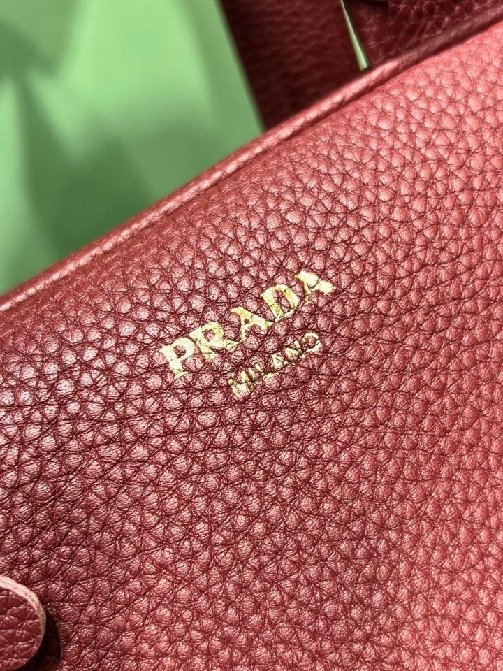 Prada Large leather top-handle bag red 1BB148 33x22x14 cm -duoc-ban-tai-Hvip Bags and Accessories