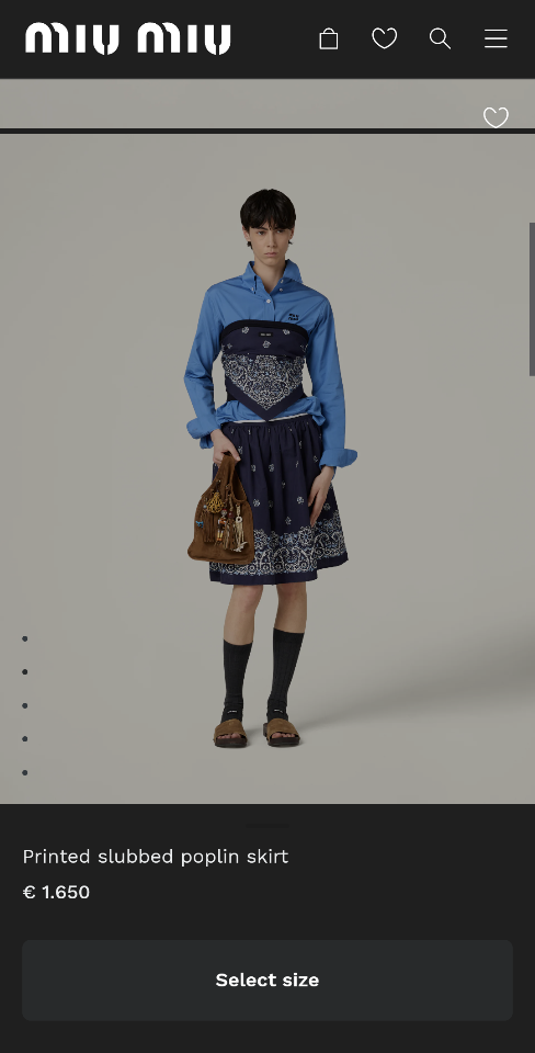 Miu Miu Printed slubbed poplin skirt MG2425-duoc-ban-tai-Hvip Shoes and Clothes