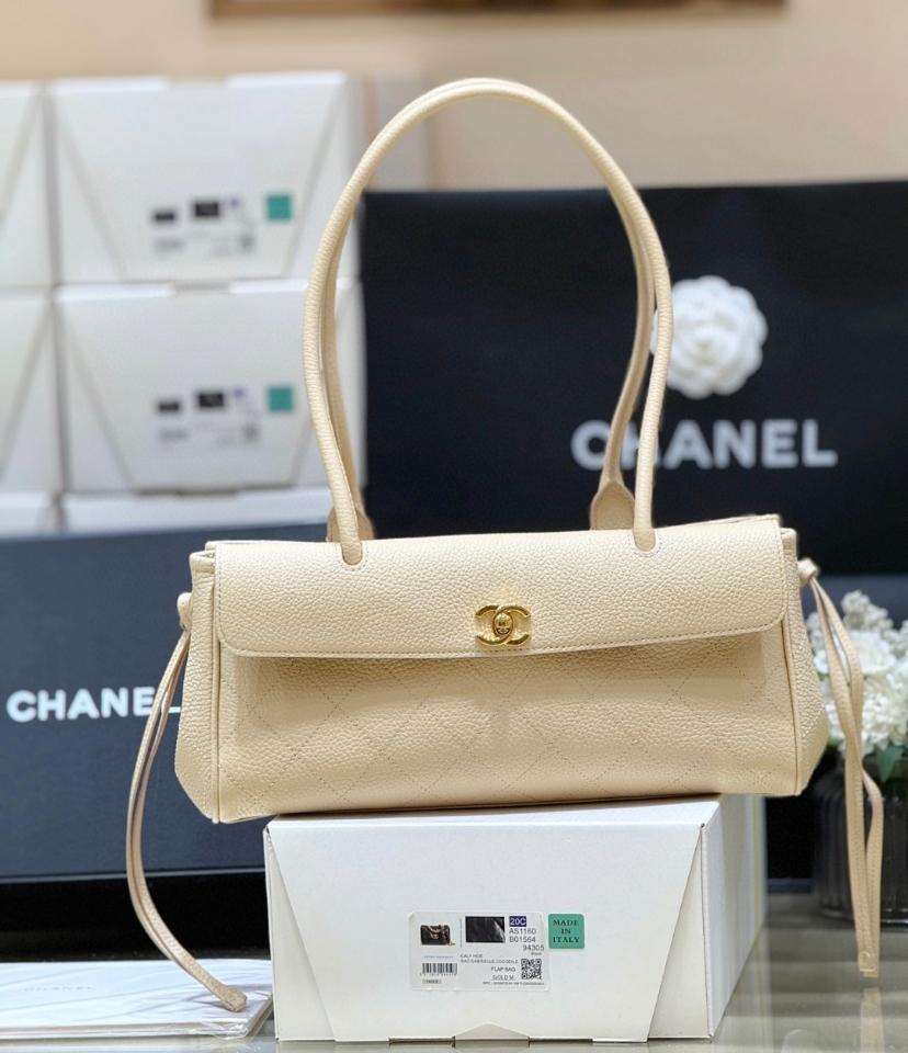 Chanel Small Shopping Bag   Grained Calfskin & Gold-Tone Metal ivory 15*30.5*11.5cm AS6288-duoc-ban-tai-Hvip Bags and Accessories