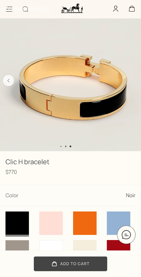 HERMÈS Clic H bracelet H700001F Noir GHW -duoc-ban-tai-Hvip Bags and Accessories