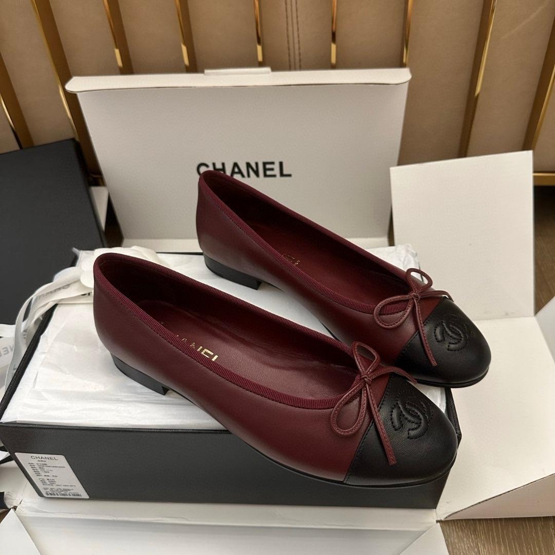 Chanel Ballet flats calfskin red and black G02819 -duoc-ban-tai-Hvip Shoes and Clothes