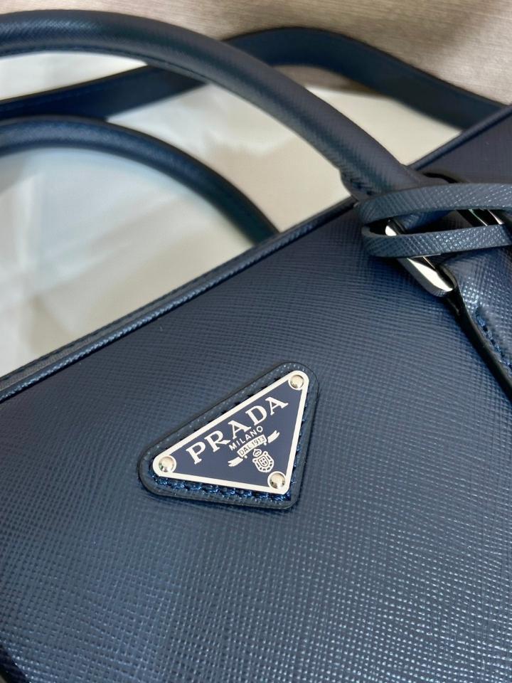 Prada Saffiano leather bag blue 0368 37x28x3.5cm-duoc-ban-tai-Hvip Bags and Accessories
