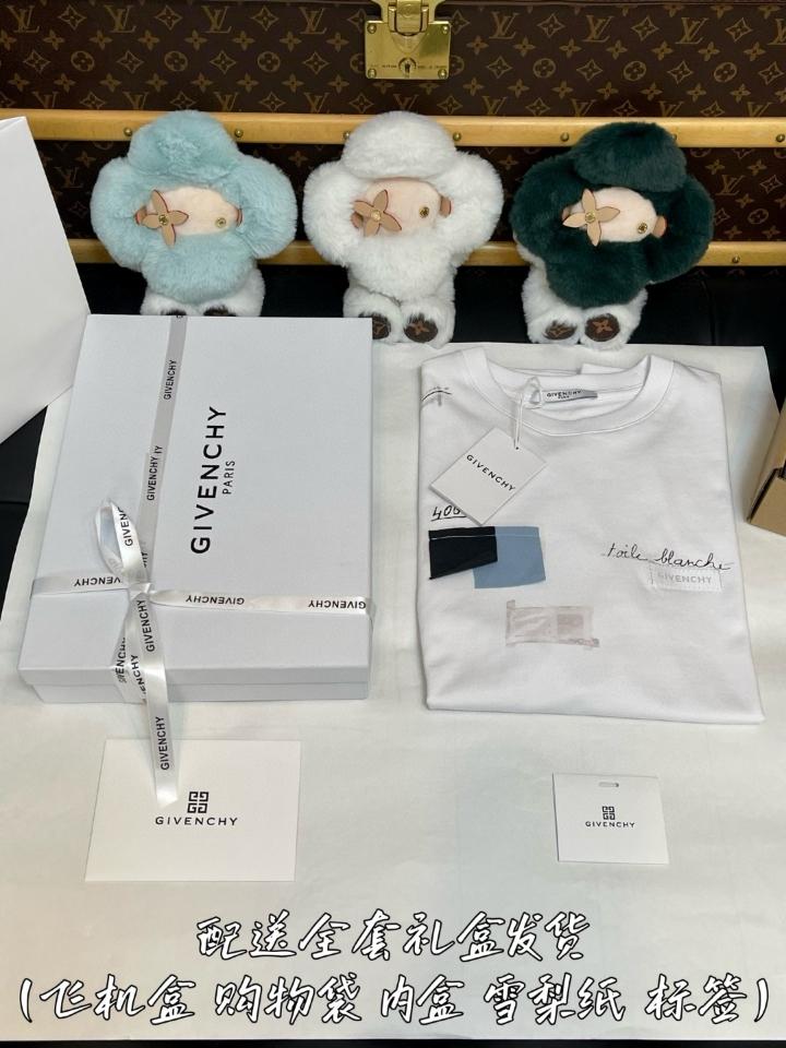 Givenchy T-shirt in cotton with Trompe l'Œil pattern white BM71NK3YRN100-duoc-ban-tai-Hvip Shoes and Clothes