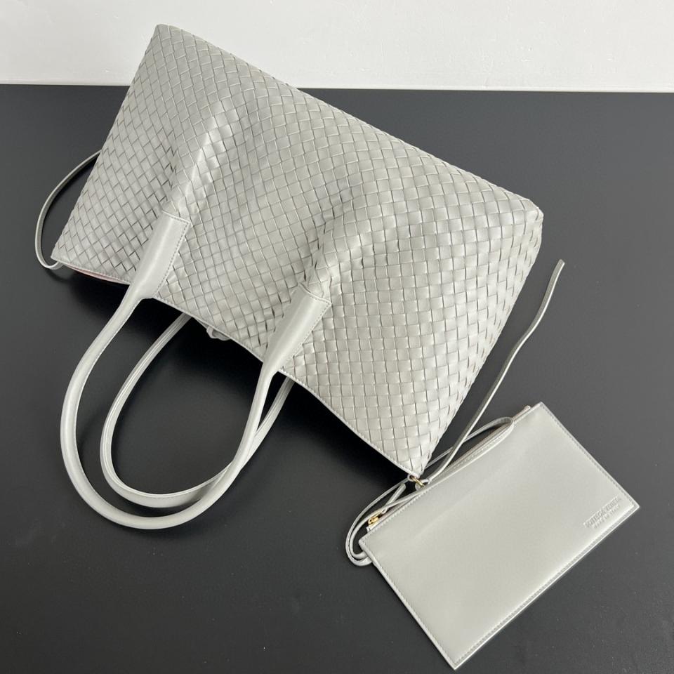 Bottega Veneta Large Pinacoteca grey/pink 817166 23*43*14.5cm-duoc-ban-tai-Hvip Bags and Accessories