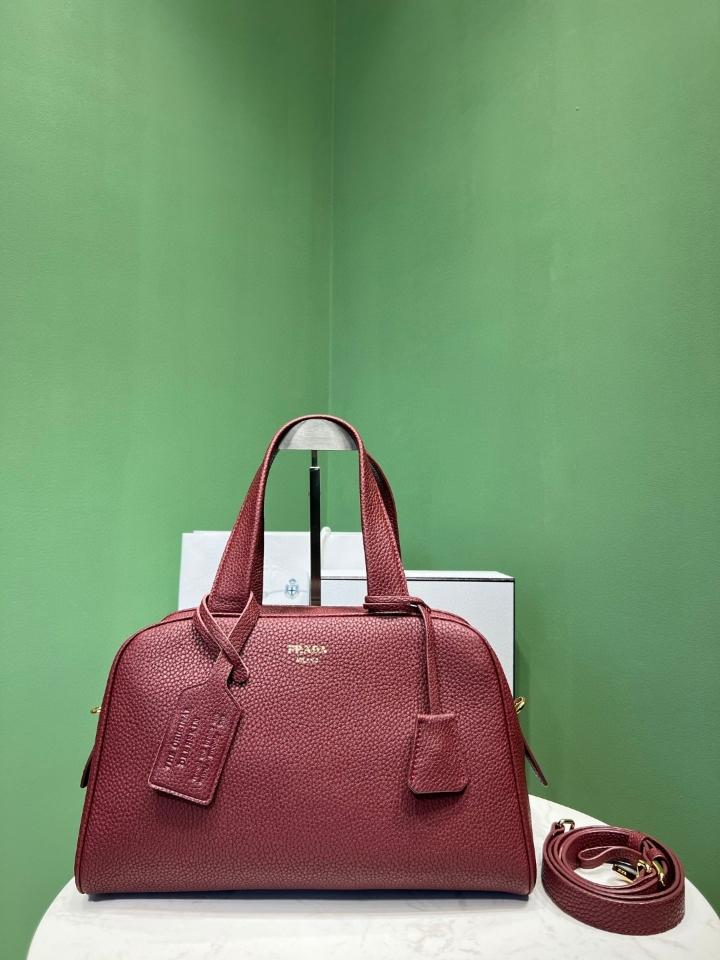 Prada Large leather top-handle bag red 1BB148 33x22x14 cm -duoc-ban-tai-Hvip Bags and Accessories