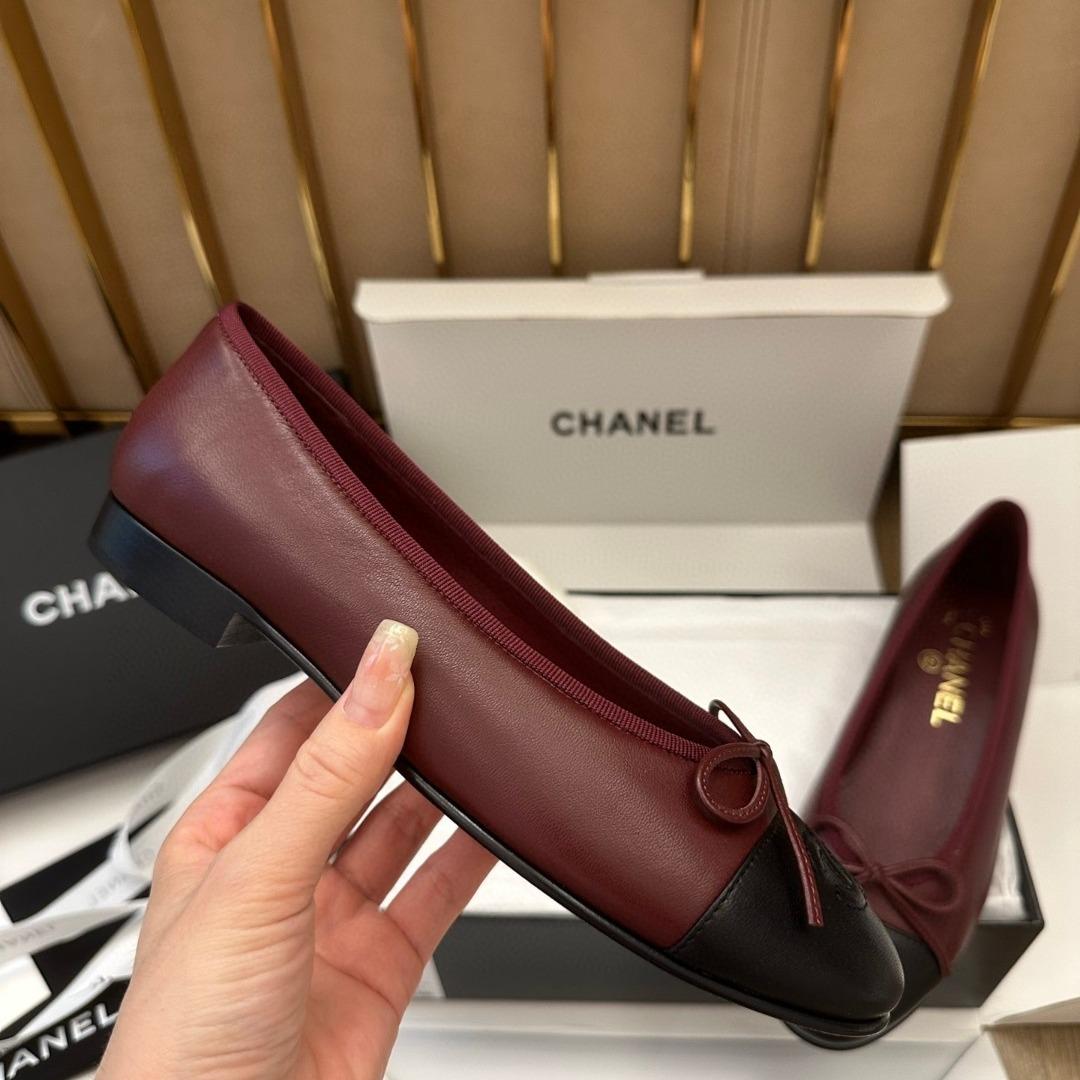 Chanel Ballet flats calfskin red and black G02819 -duoc-ban-tai-Hvip Shoes and Clothes