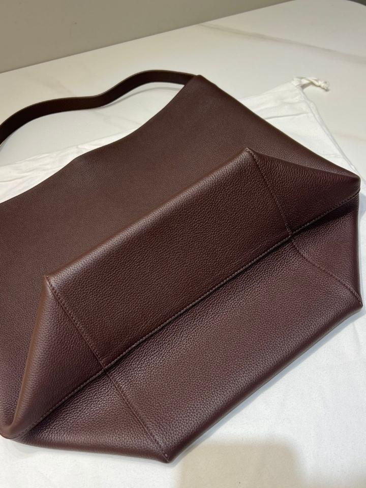 The Row Large N/S Park Tote in Leather Dark brown 44X38X21cm -25cm-duoc-ban-tai-Hvip Bags and Accessories