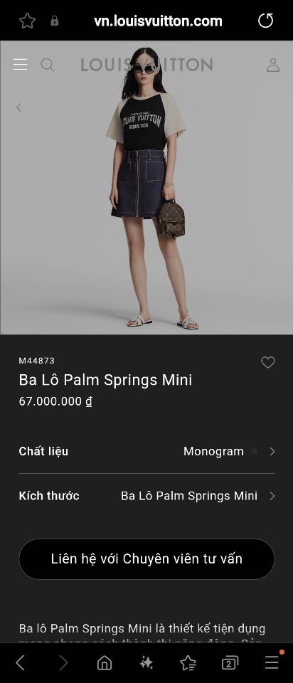 Louis Vuitton M44873
Ba Lô Palm Springs Mini 17*22*10cm-duoc-ban-tai-Hvip Bags and Accessories