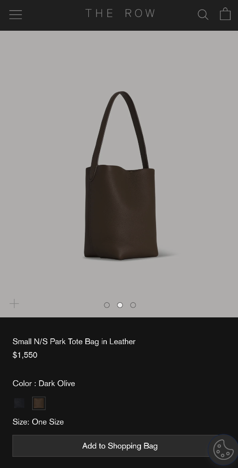 The Row Small N/S Park Tote Bag in Leather  dark Olive 24X22X11cm-duoc-ban-tai-Hvip Bags and Accessories