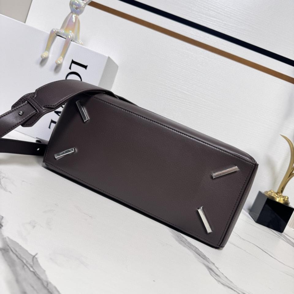 Loewe Large Featherlight Puzzle bag in nappa lambskin B510PNLX02 33*14.7*21.5CM Dark Chestnut -duoc-ban-tai-Hvip Bags and Accessories