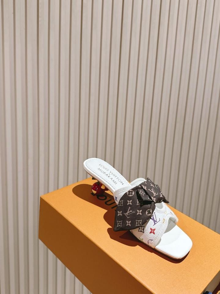Louis Vuitton LV x TM Cherie Mules leather white logo 55mm (1) -duoc-ban-tai-Hvip Shoes and Clothes