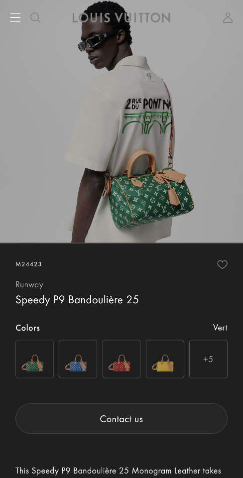 Louis Vuitton M24423
Runway
Speedy P9 Bandoulière 25 25*15*15CM L1-duoc-ban-tai-Hvip Bags and Accessories