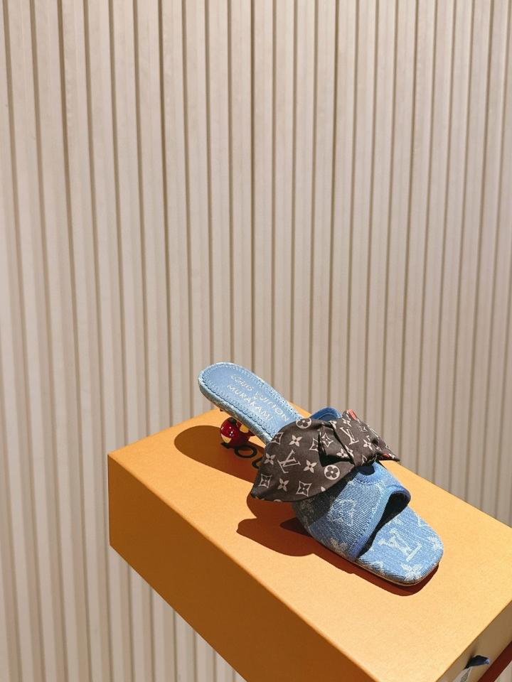 Louis Vuitton LV x TM Cherie Mules blue 55mm (1) -duoc-ban-tai-Hvip Shoes and Clothes