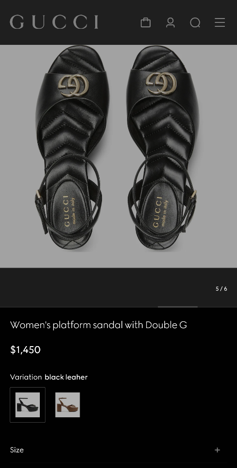 Gucci Women's platform sandal with Double G 80mm black leather 832450 (1)-duoc-ban-tai-Hvip Shoes and Clothes