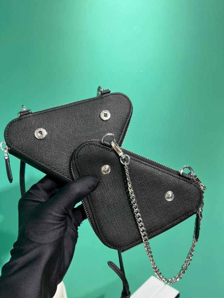 Prada Saffiano leather mini pouch black 1NR015 15x10x5cm-duoc-ban-tai-Hvip Bags and Accessories