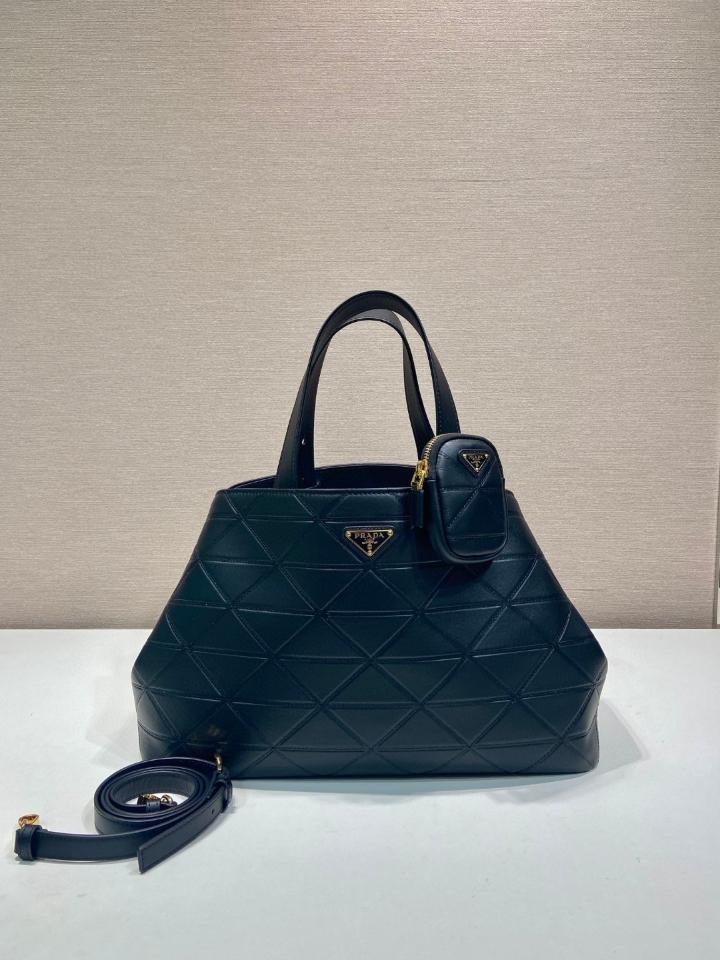 Prada Large Quilted Leather Tote Bag Black 1BG547 38x25x17.5cm-duoc-ban-tai-Hvip Bags and Accessories