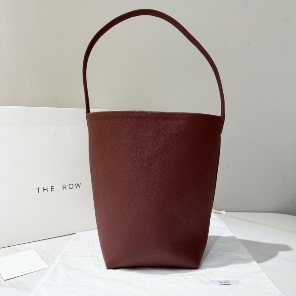 The Row Medium N/S Park Tote Bag in Leather Burnt Wood 30X28X15.5cm-duoc-ban-tai-Hvip Bags and Accessories