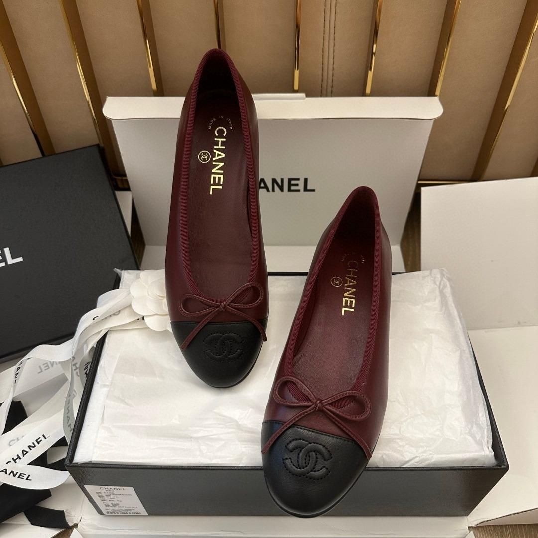 Chanel Ballet flats calfskin red and black G02819 -duoc-ban-tai-Hvip Shoes and Clothes