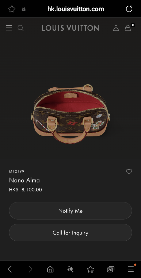 Louis Vuitton M12199
Nano Alma 18 × 12 × 8cm L1-duoc-ban-tai-Hvip Bags and Accessories