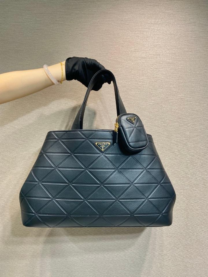 Prada Large Quilted Leather Tote Bag Black 1BG547 38x25x17.5cm-duoc-ban-tai-Hvip Bags and Accessories