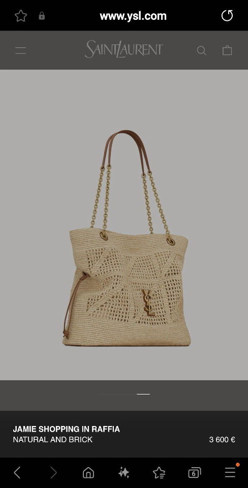 Saint Laurent JAMIE SHOPPING in raffia
NATURAL AND BRICK 838876 35x35×10cm (1)-duoc-ban-tai-Hvip Bags and Accessories