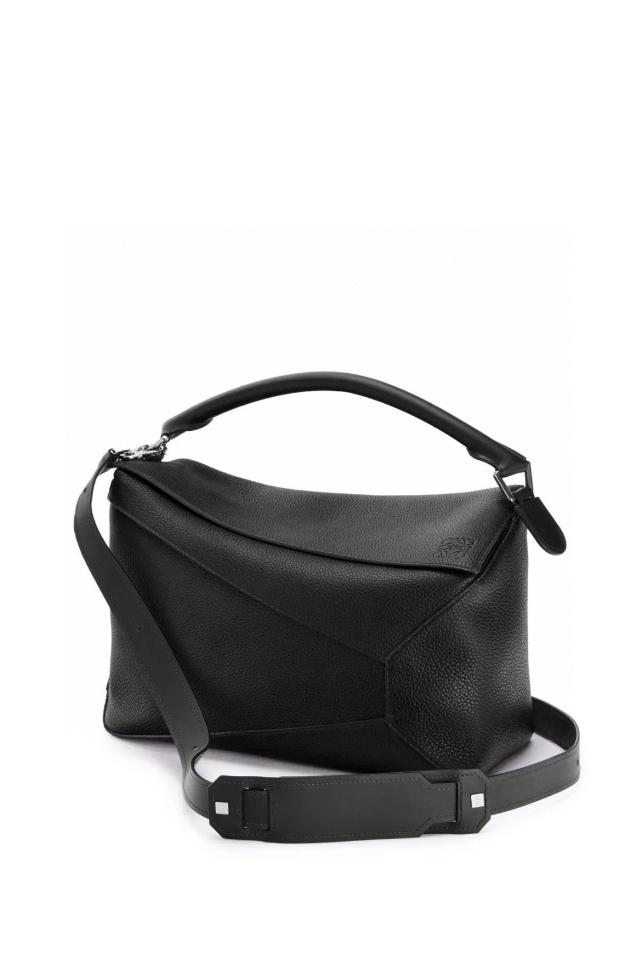Loewe medium puzzle grained calfskin leather black 29*19.5*14cm A510P49X26-duoc-ban-tai-Hvip Bags and Accessories
