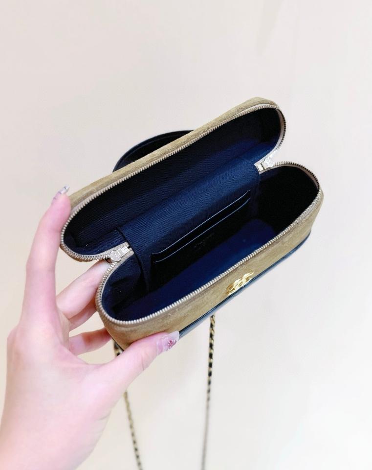 Chanel Vanity with Chain Suede Calfskin, Shiny Lambskin & Gold-Tone Metal  Brown & Black AP5186 14*19*5cm-duoc-ban-tai-Hvip Bags and Accessories