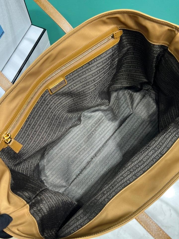 Prada Re-Edition 1978 large Re-Nylon and Saffiano leather tote bag Cork Beige 43x31x15cm-duoc-ban-tai-Hvip Bags and Accessories
