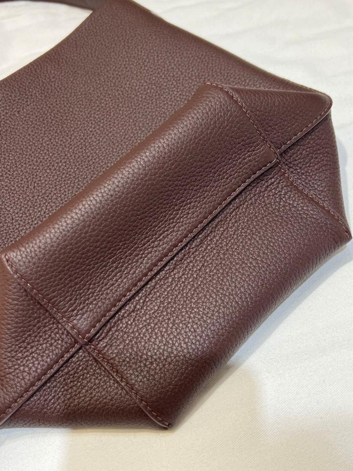 The Row Small N/S Park Tote Bag in Leather  dark brown 24X22X11cm -duoc-ban-tai-Hvip Bags and Accessories