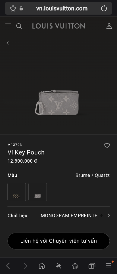 Louis Vuitton M13793
Ví Key Pouch 12 x 7 x 1.5cm-duoc-ban-tai-Hvip Bags and Accessories