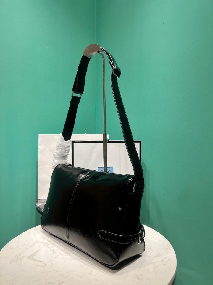 Prada Leather shoulder bag black 2VH187 35x22x12cm-duoc-ban-tai-Hvip Bags and Accessories