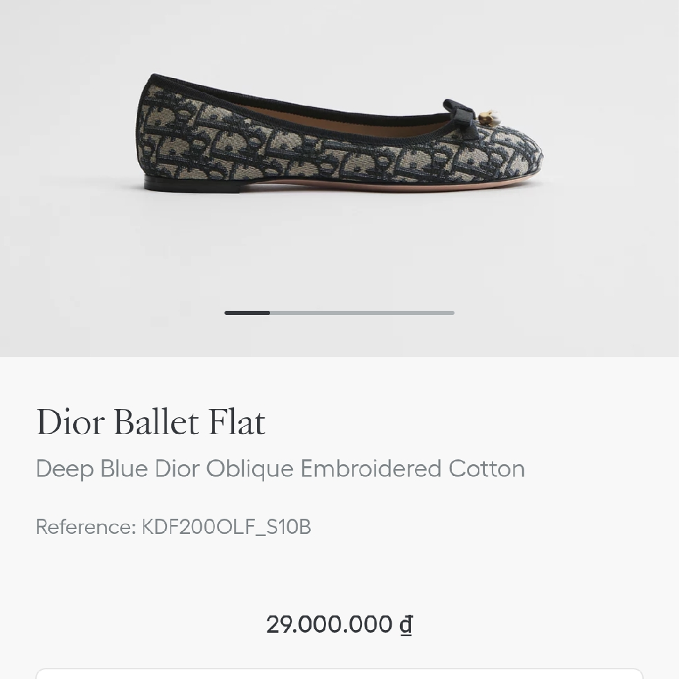 Dior Ballet FlatDeep Blue Dior Oblique Embroidered Cotton-duoc-ban-tai-Hvip Shoes and Clothes