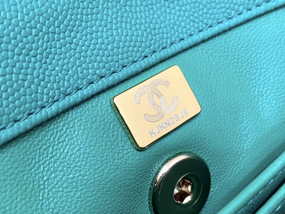 Chanel 22P small coco handle bag Grained calfskin ,Shiny gold tone metal ,bamboo green AS92990 23cm-duoc-ban-tai-Hvip Bags and Accessories