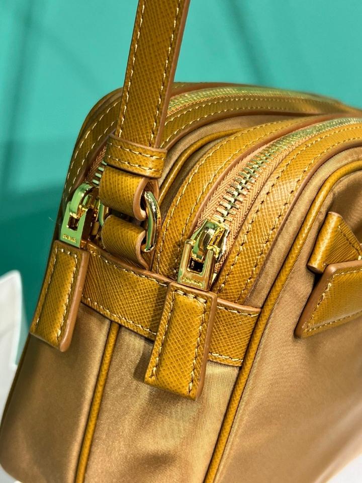 Prada Re-Edition 1978 medium Re-Nylon and Saffiano leather shoulder bag beige 1BH218 21*17*8cm-duoc-ban-tai-Hvip Bags and Accessories