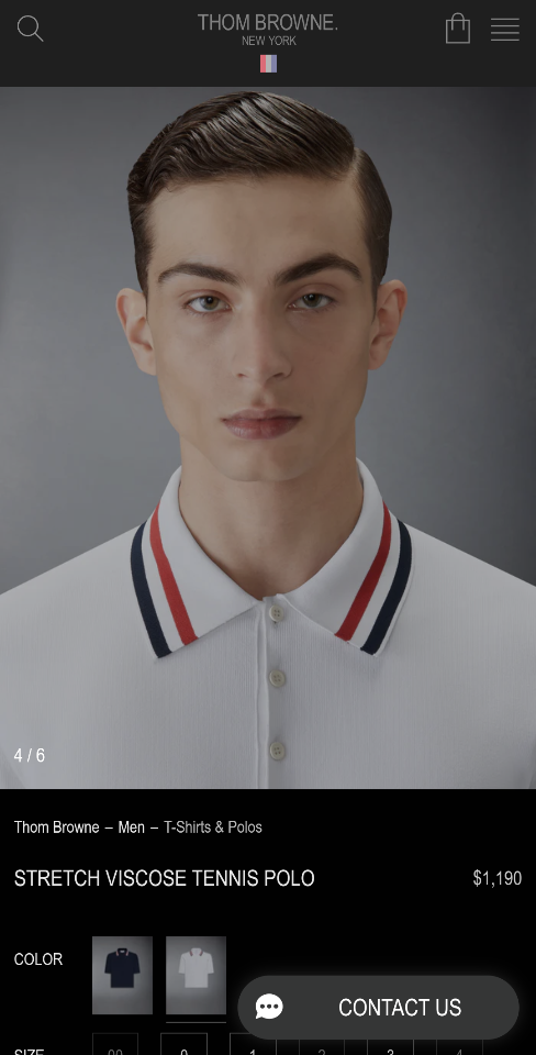 Thom Browne STRETCH VISCOSE TENNIS POLO white-duoc-ban-tai-Hvip Shoes and Clothes