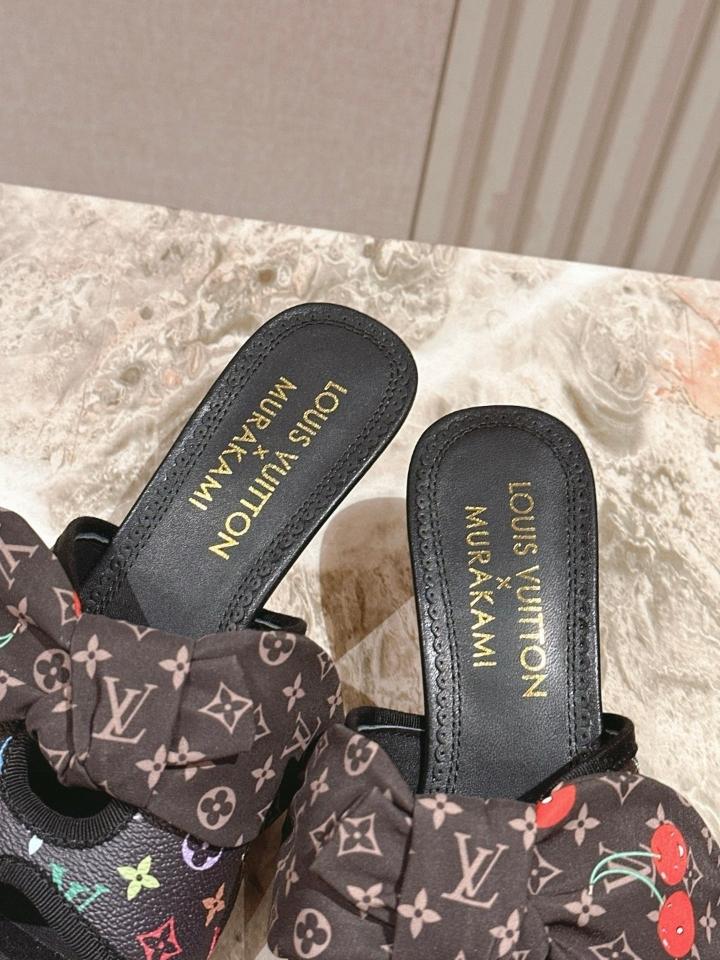 Louis Vuitton LV x TM Cherie Mules leather black logo 55mm (1)  -duoc-ban-tai-Hvip Shoes and Clothes