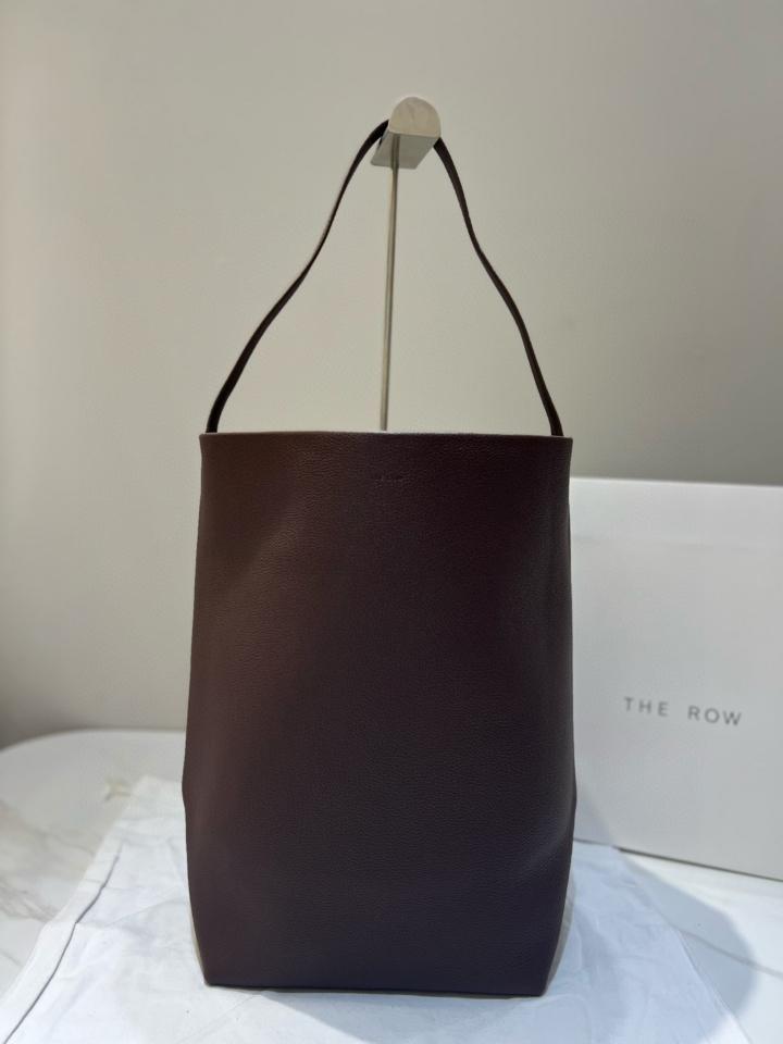 The Row Large N/S Park Tote in Leather Dark brown 44X38X21cm -25cm-duoc-ban-tai-Hvip Bags and Accessories