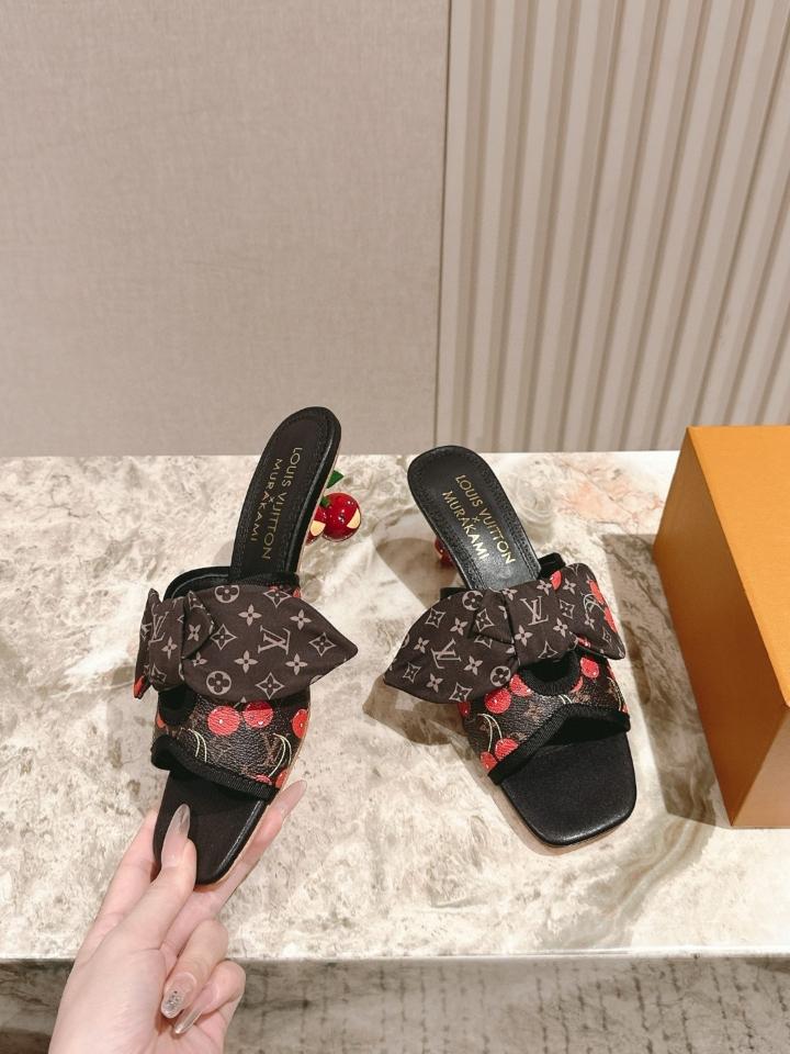 Louis Vuitton LV x TM Cherie Mules leather brown 🍒55mm (1) -duoc-ban-tai-Hvip Shoes and Clothes
