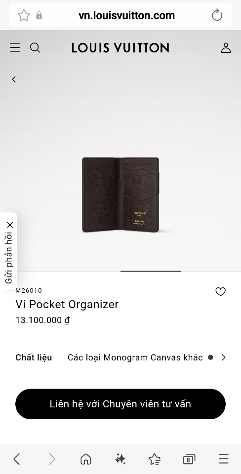 Louis Vuitton M26010
Ví Pocket Organizer-duoc-ban-tai-Hvip Bags and Accessories