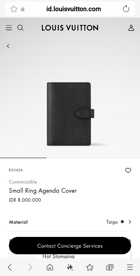 Louis Vuitton R20426
Customizable
Small Ring Agenda Cover-duoc-ban-tai-Hvip Bags and Accessories