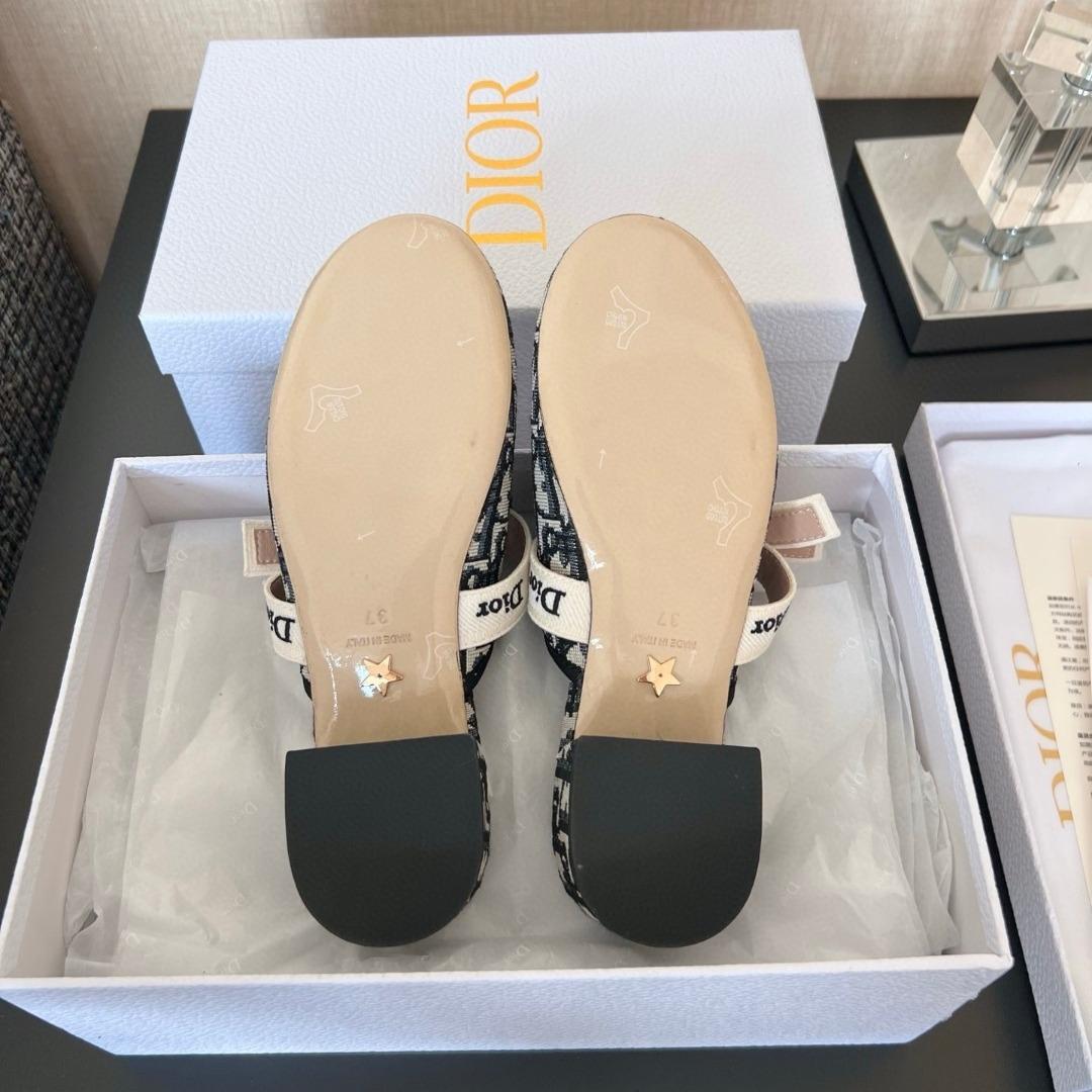 Dior J'adior mule heels cotton Embroidered-duoc-ban-tai-Hvip Shoes and Clothes