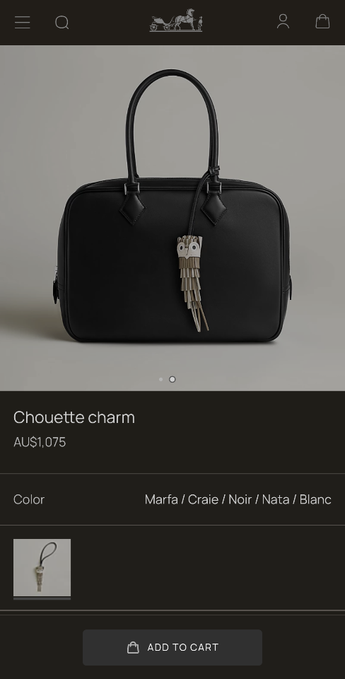 Hermès Chouette charm marfa / craie / noir / nata / blanc H085001CAAA-duoc-ban-tai-Hvip Bags and Accessories