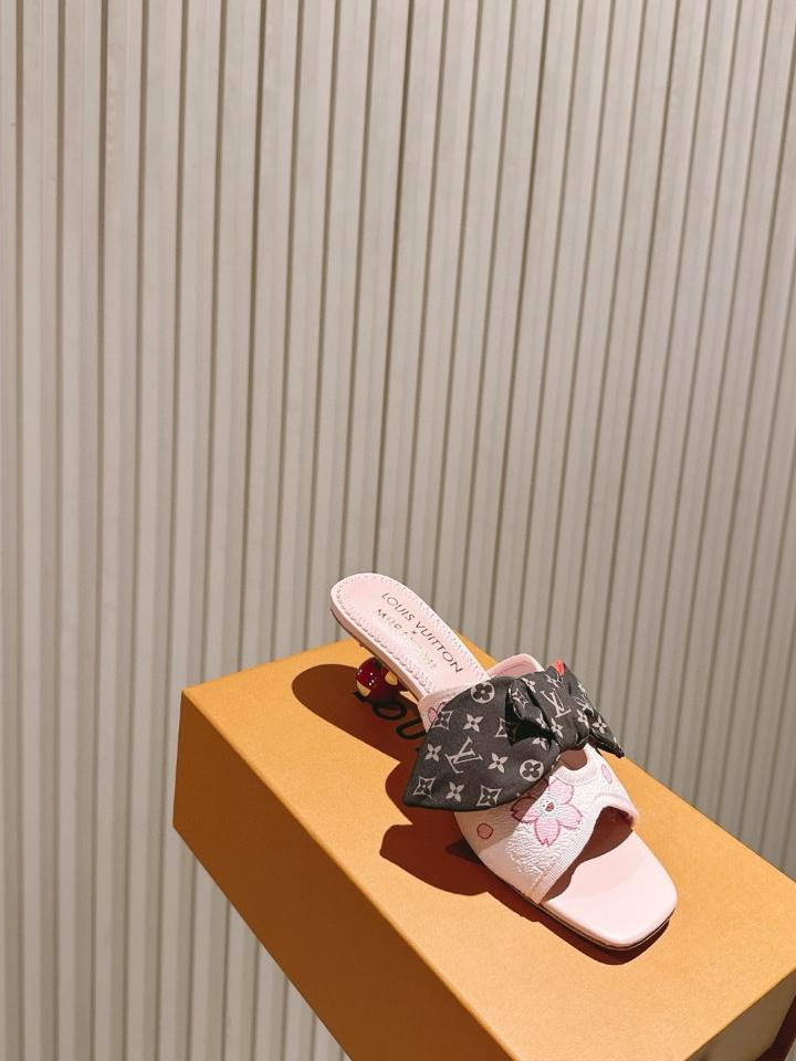 Louis Vuitton LV x TM Cherie Mules leather pink 55mm (1) -duoc-ban-tai-Hvip Shoes and Clothes